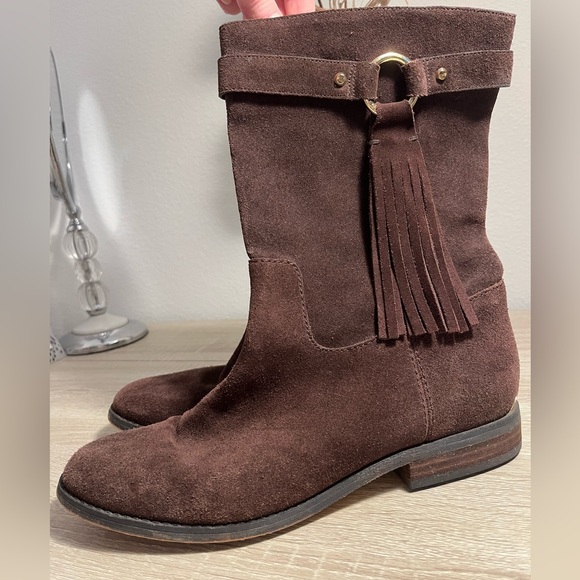 Michael Kors Dark Brown Suede Rhea Boots - Picture 1 of 13